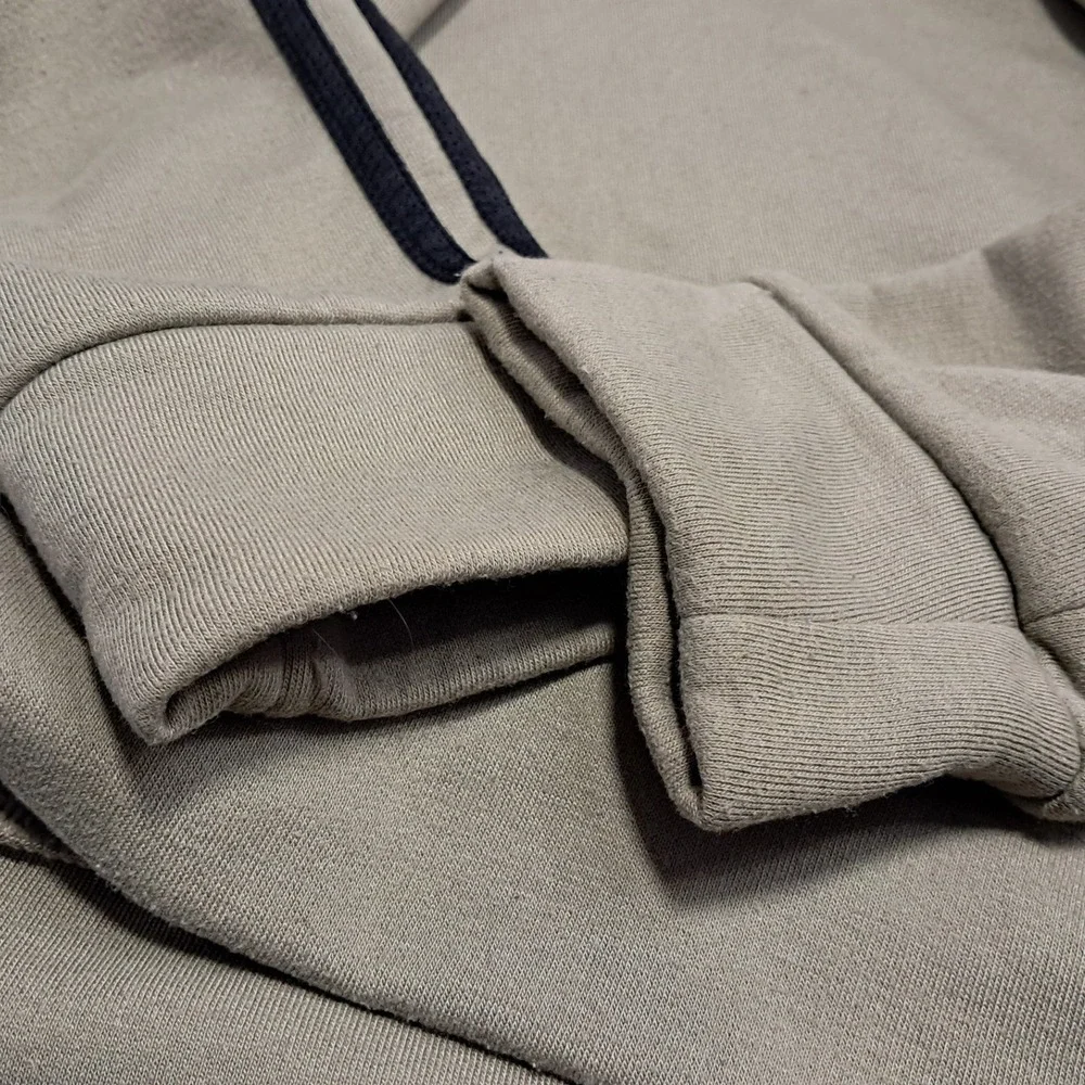 Adidas Primegreen Mens Large Olive‎ Green 3-Stripe Crewneck Sweatshirt Pullover